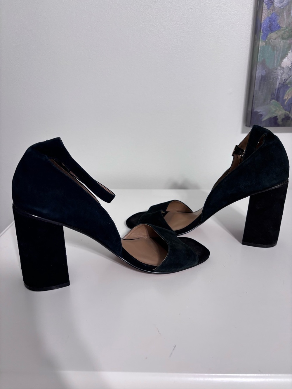 Nanette Lepore Martina Size 10 Black Floral Embroidery Mary Jane Block 4” Heels - Picture 6 of 11